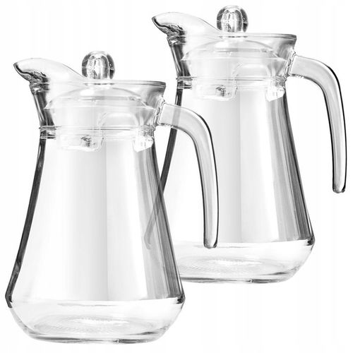 2x Dzbanek NA NAPOJE wodę sok lemoniadę do napojów szklany z pokrywką 1,4L na Arena.pl