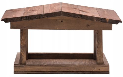 DUŻY KARMNIK DREWNIANY BUDKA NA KARMA KULE ZIARNO DLA DZIKICH PTAKÓW XL na Arena.pl