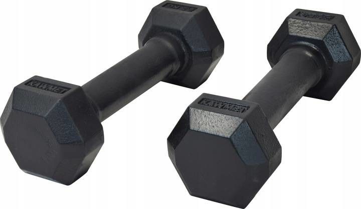 ŻELIWNA HANTLA HEXAGONALNA HEX 2x2,5 KG ZESTAW zdjęcie 1