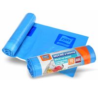 WORKI NA ŚMIECI Z TAŚMĄ 60 L 10 SZT.