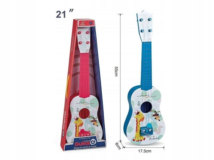 GITARA DLA DZIECI DUŻA 55CM UKULELE GRA INSTRUMENT zdjęcie 7