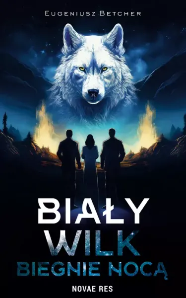 Biały wilk biegnie nocą zdjęcie 1