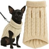 Ubranko dla psa kota sweterek ciepły zimowy sweter jesień zimę beżowy s