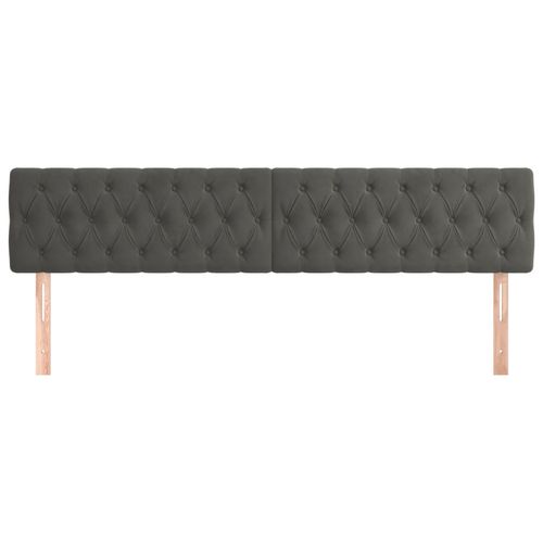 Zagłówki do łóżka, 2 szt., ciemnoszary, 90x7x78/88 cm, aksamit na Arena.pl