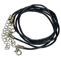 BAZA do naszyjnika sznurek woskowany z karabińczykiem 45cm czarny 2szt