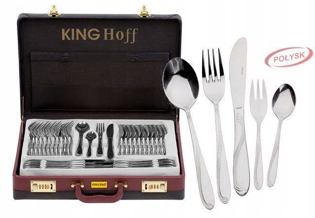 Sztućce w Walizce 72 ele 12 osób Połysk KINGHoff zdjęcie 7