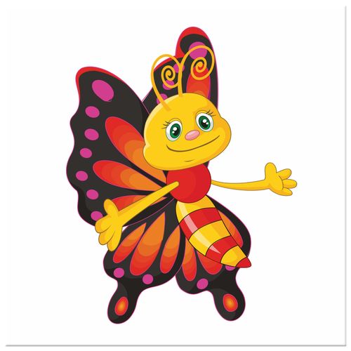 Obraz Płótno 40X40 Czarno Żółty Motyl na Arena.pl