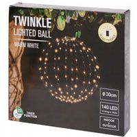 Kula świetlna na baterie 30 cm 140 LED ciepła biel Dekoracja Ozdoba