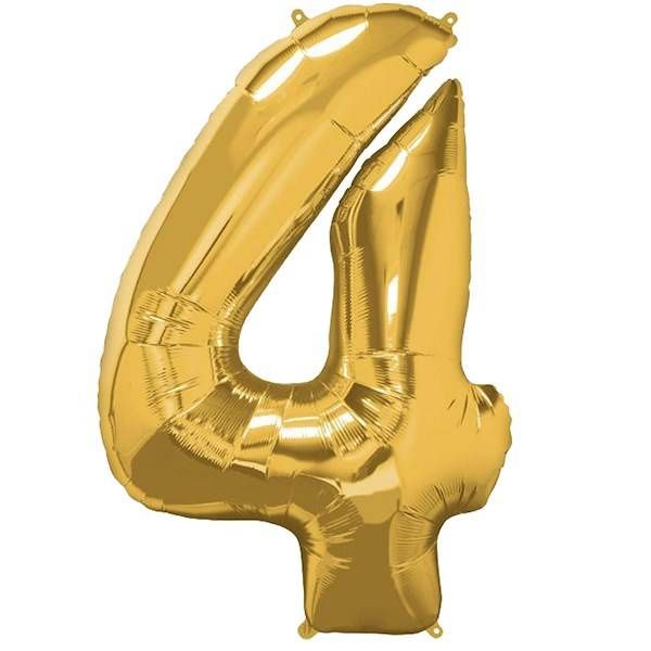 Balony na urodziny cyfra 40 foliowe 40 cm złote zdjęcie 5