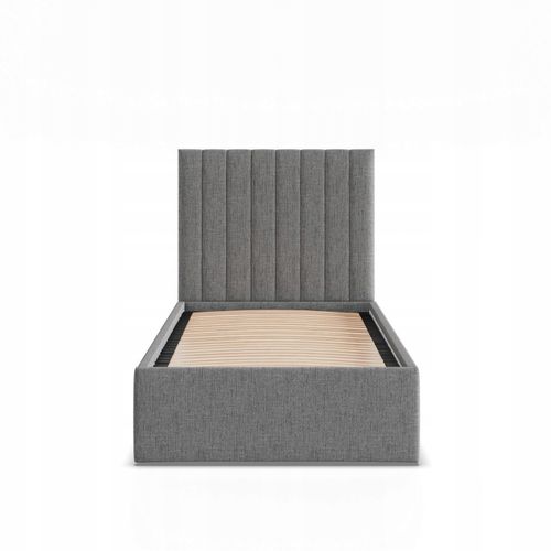 Łóżko Ramowe POLLA CIEMNY SZARY JEDNOOSOBOWE Tapicerowane Pojedyncze na Arena.pl