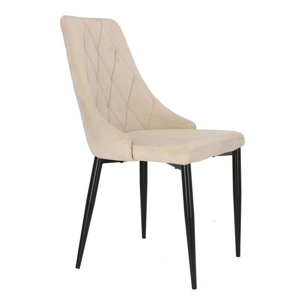 Krzesło Loretta velvet beżowe czarne zdjęcie 4