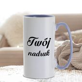 Biały kubek jasnofioletowe ucho i wnętrze 380 ml z Twoim nadrukiem