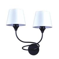 Podwójny kinkiet ścienny Tabor K-3413 Kaja tkanina biała czarna