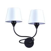 Podwójny kinkiet ścienny Tabor K-3413 Kaja tkanina biała czarna