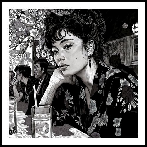 Plakat 90x90cm Czarne Kimono na Arena.pl
