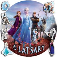 OPŁATEK NA TORT 30CM - KRAINA LODU DEKORACJA + IMIĘ + GRATIS! 24CM 26CM