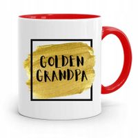 Kubek Czerwony Prezent Dla Dziadka Golden Grandpa Z Nadrukiem Ze Zdjęciem