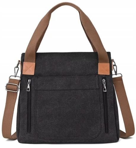 TORBA TOREBKA DAMSKA NA RAMIĘ POJEMNA MOCNA CZARNA MIEJSKA LISTONOSZKA na Arena.pl