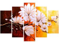 100CM 150CM OBRAZ 5 ELEM MAGNOLIE PEŁNI ŚCIENNY