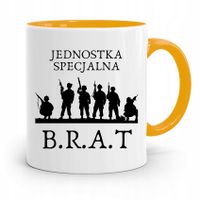 Kubek Żółty Prezent Dla Brata Jednostka Specjalna Z Nadrukiem Ze Zdjęciem