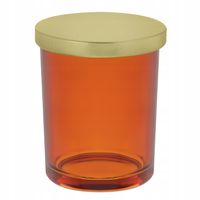 Słoik do świec bursztyn 200 ml ze złotą pokrywką
