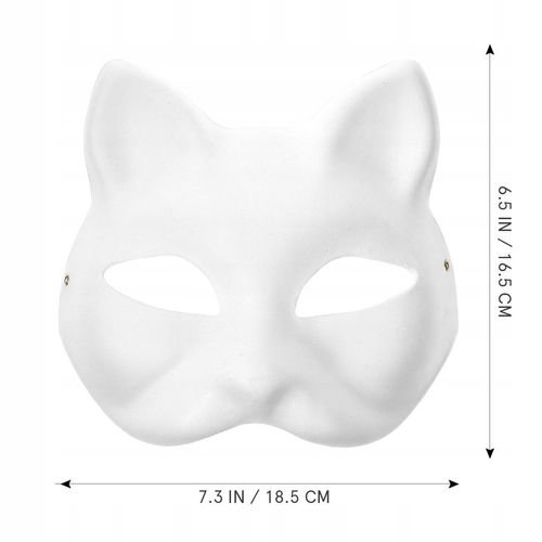 10× DIY PUSTE, RĘCZNIE MALOWANE MASKI MASKA KOT + 2× PĘDZLE + 12× FARBA na Arena.pl