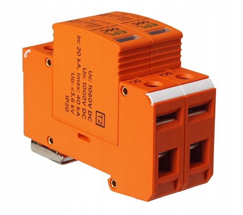 OGRANICZNIK OCHRONNIK PRZEPIĘĆ PRZEPIĘCIOWY FOTOWOLTAIKA 1000V DC 2P T2 na Arena.pl