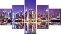 75CM 120 OBRAZ 5 ELEM MANHATTAŃSKI PEJZAŻ ŚCIENNY DRUK