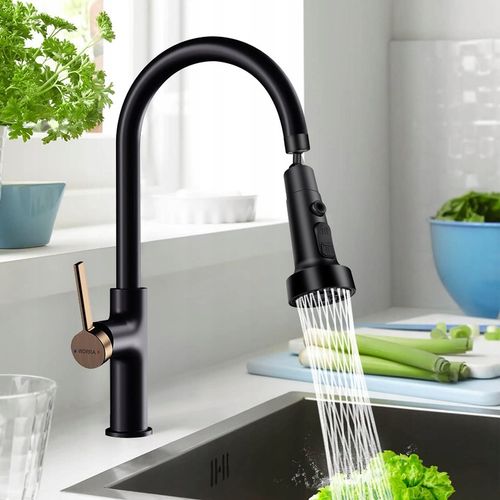 PRZEDŁUŻACZ KRANU KUCHENNEGO AERATOR PERLATOR 3 FUNKCJE 360° CZARNY na Arena.pl