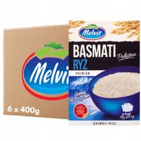 MELVIT Premium Ryż Basmati Pakistan 400 g (4 torebki) x 6 sztuk