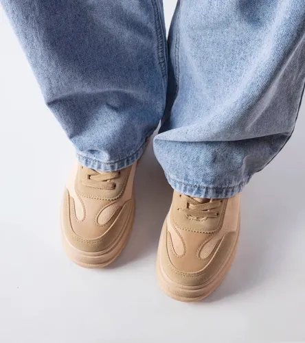 Beżowe sneakersy na platformie Fabienne 36 na Arena.pl