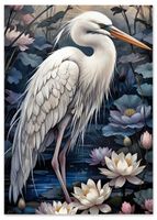 Plakat obrazy ptak w kwiatach 40x50 cm