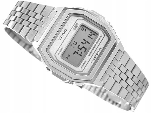 ZEGAREK CASIO A1000A-7EF VINTAGE RETRO SREBNY NA BRANSOLECIE na Arena.pl
