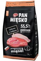 PAN MIĘSKO Cielęcina z Indykiem 3kg Sucha karma dla psa chrupki M