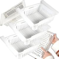 3x ORGANIZER DO LODÓWKI PÓŁKA POJEMNIK SZUFLADA REGULOWANA DO ŻYWNOŚCI DUŻA