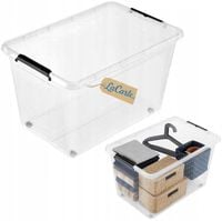 Pojemnik 60 l na kółkach z pokrywą plastikowy organizer do garażu, domu