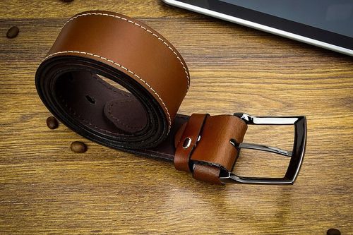 Pasek 110cm Męski Szeroki do SPODNI JEANS Brązowy na Arena.pl