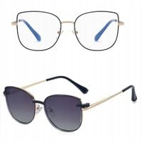 2w1 Okulary CLIP-ON Zerówki oprawki KOMPUTERA + NAKŁADKA PRZECIWSŁONECZNA