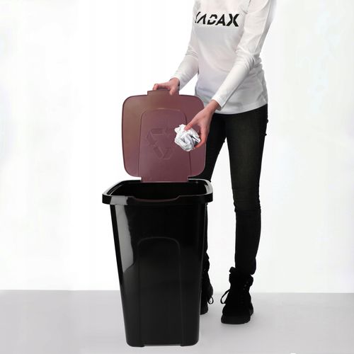 KOSZ KUBEŁ POJEMNIK NA ŚMIECI ODPADY 50L BRĄZOWY na Arena.pl