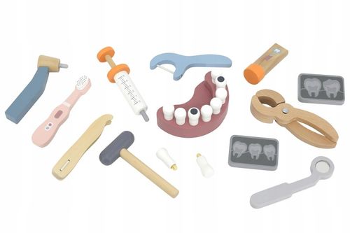 DREWNIANY ZESTAW DENTYSTY TORBA MAŁY DENTYSTA STOMATOLOG LEKARZ VIGA POLARB na Arena.pl