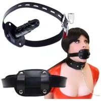 Knebel BDSM do Ust Dildo Penis na Kłódkę Sex Gadżet Erotyczny dla Par