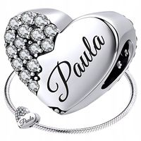 CHARMS srebrne SERCE GRAWER srebro koralik zawieszka charms 925 SERDUSZKO