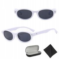 OKULARY PRZECIWSŁONECZNE filtr UV400 Białe damskie męskie + ETUI + ŚCIERKA