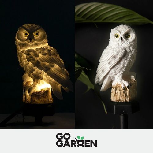 Lampa solarna led ogrodowa sowa wbijana wodoodporna czujnik zmierzchu duża na Arena.pl