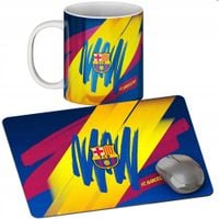 ZESTAW KUBEK + PODKŁADKA - FC BARCELONA - PREZENT WIELE WZORÓW + IMIĘ