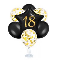 Zestaw balonów na stojaku 18 urodziny gwiazda