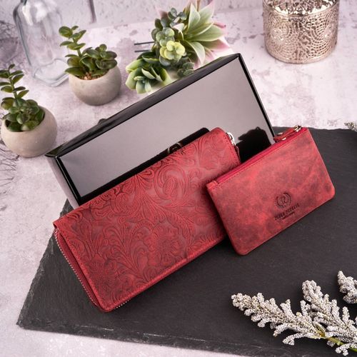 zestaw prezentowy dla niej portfel damski skórzany t-08-rd i etui t-51-rd na Arena.pl