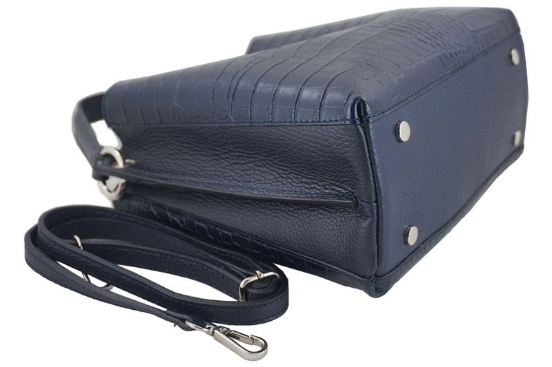 Modna torebka ze skóry CROCO - Brązowa zdjęcie 5