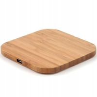 SZYBKA ŁADOWARKA INDUKCYJNA BEZPRZEWODOWA 15W QI ELEGANCKA BAMBUS ORYGINAŁ