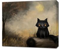 Obraz 70x60cm Czarny Kot